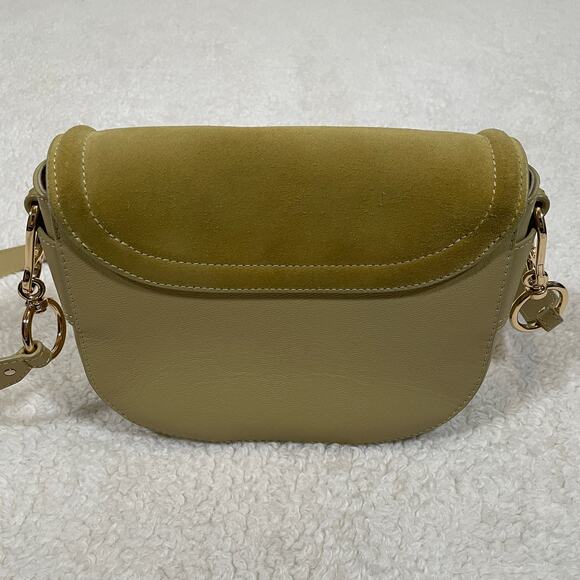 See by Chloe Mara Cross-Body Handbag Light Green Leather Suede Saddle Bag - Picture 8 of 16